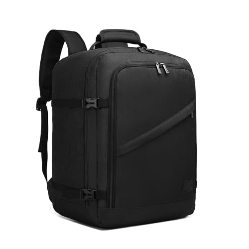 Kono Travel Backpack Airline Approved Overhead Bin Personal Item Bag - color: Black, size: Medium