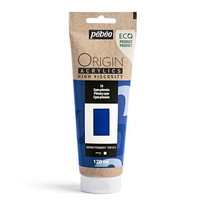 PEBEO Origin Acrylics 120ml Matte Acrylic Paint, Primary Cyan - color: Primary Cyan