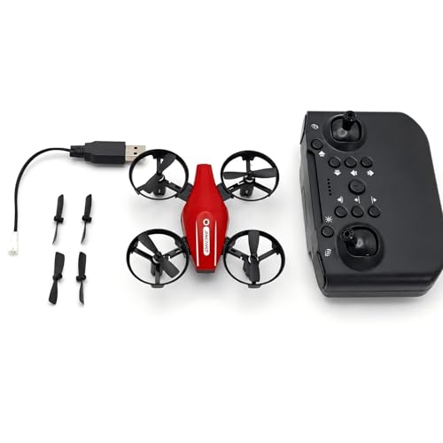 Mini Drone with 360° Flip & Headless Mode - Handheld Remote Control Quadcopter for Beginners and Adults, 2.4G Anti-Interference, 3 Speeds, 8min Flight, Full Protection (Red)