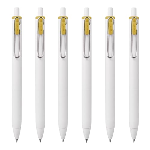 Uni-Ball one Retractable Gel Pens, Medium Point (0.7mm),Citron Ink, 6 Pens - color: Citron, style: Medium