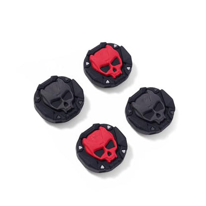 GeekShare Skull Thumb Grips Compatible with Nintendo Switch 2, Anti-Slip Silicone Cover Caps Set for Switch 2025, 4pcs - Black Red