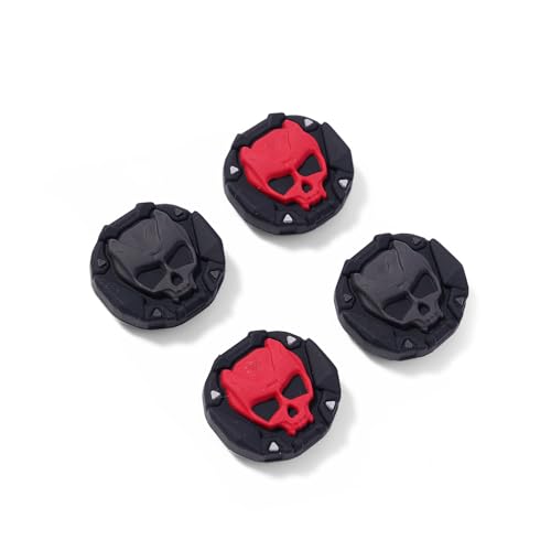 GeekShare Skull Thumb Grips Compatible with Nintendo Switch 2, Anti-Slip Silicone Cover Caps Set for Switch 2025, 4pcs - Black Red
