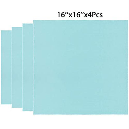 Wisdompro 4-Pack 16x16 Inch Extra Large Microfiber Cleaning Cloths, Mint - color: Mint
