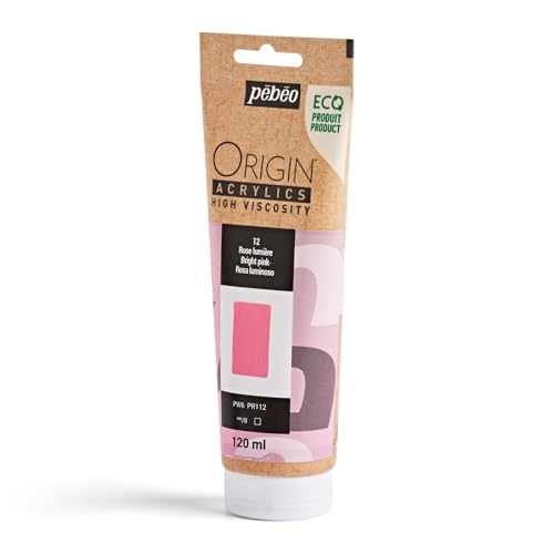 PEBEO Origin Acrylics 120ml Matte Acrylic Paint, Bright Pink - color: Bright Pink