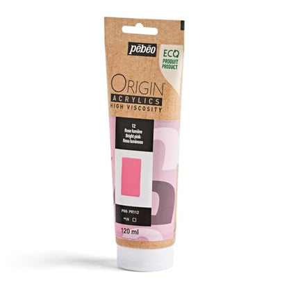 PEBEO Origin Acrylics 120ml Matte Acrylic Paint, Bright Pink - color: Bright Pink