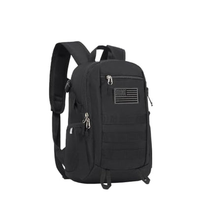 ArcEnCiel 10L/20L Mini X-Small Tactical Backpack MOLLE Daypack Gear Pack Camping Bag with Patch - color: Black, size: 20L
