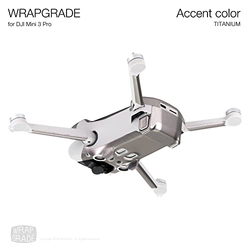 WRAPGRADE Skin Stickers Compatible with DJI Mini 3 Pro | Accent Color (Titanium) - color: Titanium