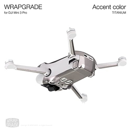 WRAPGRADE Skin Stickers Compatible with DJI Mini 3 Pro | Accent Color (Titanium) - color: Titanium