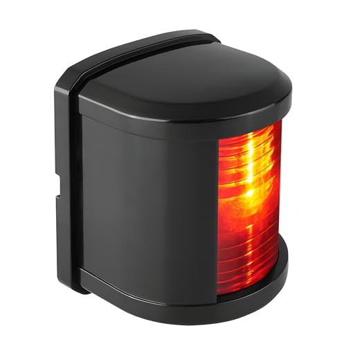 SEAFLO 11 Series Regular Sized LED Red Port Navigation Light – 12V, 1W, IP67 Waterproof, 2NM Visibility, High-Brightness, Impact-Resistant for Boats Under 65 ft (20m) – 4-Year Warranty (Port/Black) - color: Port (Red), size: Regular, style: Black