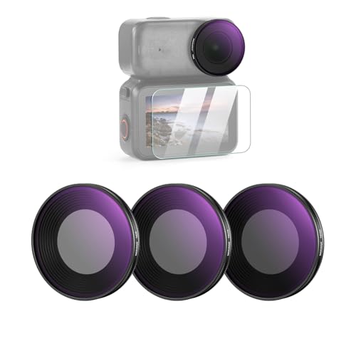 NEEWER ND Filter Set Compatible with DJI Osmo Nano (ND8/16/32), Screw On Action Camera Lens Neutral Density Filter Multicoated Optical Glass Photography Accessories with Screen Protector, 3 Packs - size: nano, style: 3 Packs ND