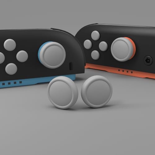 PlayVital Button Caps + Thumb Grip Set for Nintendo Switch 2, 2 Silicone Colorful ABXY Directional Button Covers & 2 Joystick Caps for Joycon - New Hope Gray - color: New Hope Gray