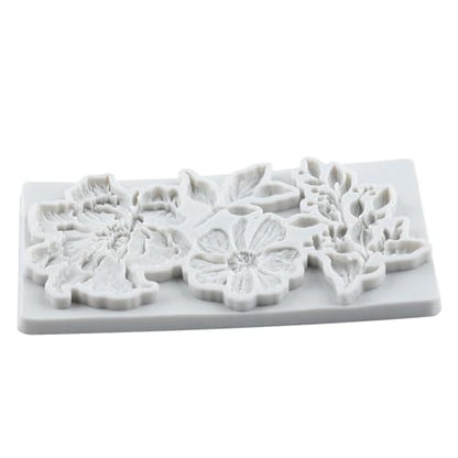 Flowers and Leaves Silicone Mold Flower Polymer Clay Molds - color: Style J