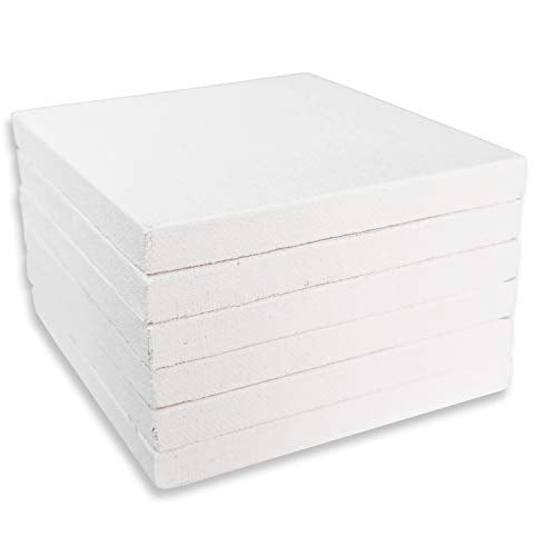 LWR CRAFTS Mini Stretched Canvas 4" X 4" Pack of 6 - size: 4"x4"x6