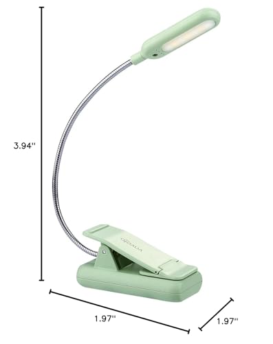 VAVOFO Rechargeable Reading Light, Clip on Book Light for Reading in Bed - color: Avocado Green