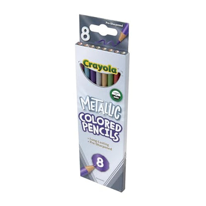 Crayola 68-3708 Metallic Colored Pencils 8 Pack