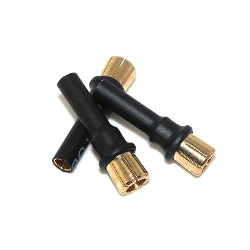 3-Pack 8mm Male to 4mm Female Bullet Adapter Connectors, 33mm RC ESC Motor Plug Reducer, Compact High Current Adapter