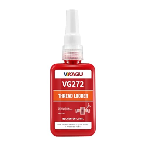 VIKAGU 272 Orange High Temp High Strength Threadlocker - Glue Resists 230°C Heat & Harsh Chemicals -Permanent High-Strength Adhesive for Metal Bolts & Nuts - Industrial Size - 1.69Oz/50ml - style: $8.99/50ML