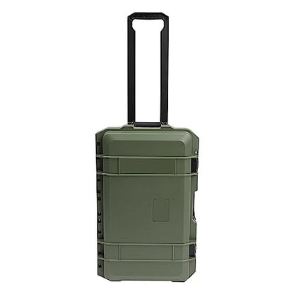 Portable Protective Camera Case, 22" Protective Roller Hard Camera Case with Wheels and Foams Camera Suitcase Waterproof Rolling Hard Case for Camera,Tools,Lens,Drone,Equipment (Green) - color: Green