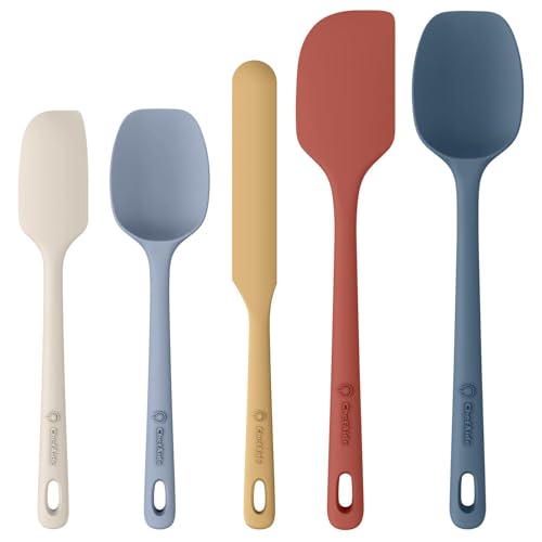 ChefAide 5 Pieces Silicone Spatulas Set, Heat Resistant Rubber Spatula - color: Muted Nude, size: 5 pieces
