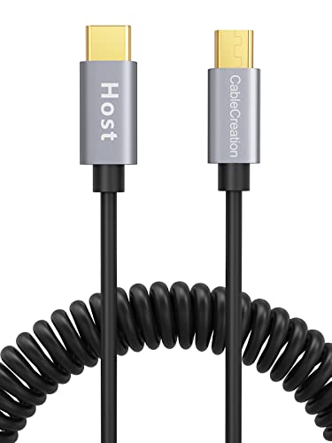 CableCreation Coiled USB C to Micro USB Cable, Stretches from 0.6ft to 4ft - size: 4.4FT-Coiled, style: TPE