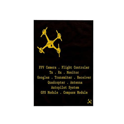 3dRose Black & Yellow Drone with DIY Accelerometer 15x22 Hand Towel - size: 15x22 Hand Towel