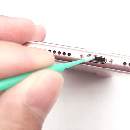 100 Pack Phone Charge Port Cleaning Tool kit,Bendable Mini Soft Round Brushes Cleaner Compatible with iPhone 11 Pro Speaker Tablet Camera Laptop Computer Smartphone, Blue - color: Blue
