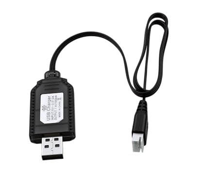 7.4V, 3 Pin USB Charger Compatible with Gel Blaster, Splatter Ball Gun, SCX24 RC Car, Drone - XH-3P 2S Lipo Battery Charger Cable (1.8Ft)