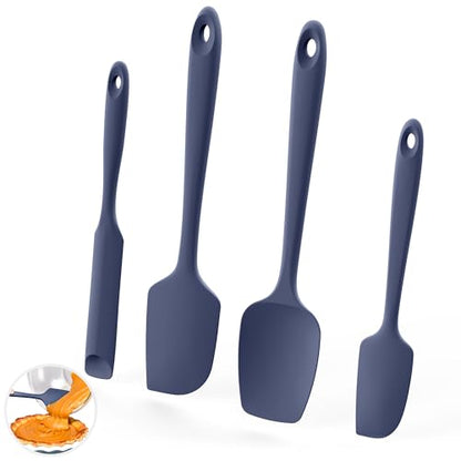 U-Taste 600ºF Heat Resistant Silicone Spatulas Cooking, 4Pcs/Midnight Blue - color: MidnightBlue