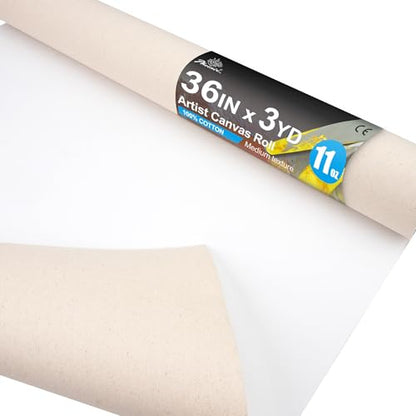 PHOENIX 36 Inch Wide x 3 Yard (9 Feet) Long Canvas Roll - size: 36 inch x 3 yard, style: 11 oz.
