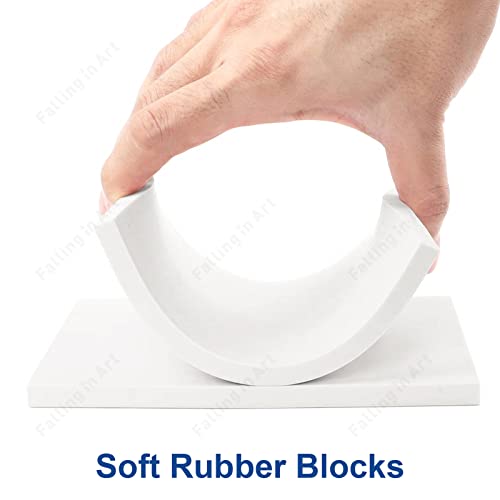 Falling in Art 2 Pack White 8 x 10 Rubber Carving Block - size: 8'' x 10'' 2 Pack