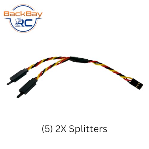 BackBayRC - 6in 20awg Universal Servo 2X Splitter - 5 Pack - style: 6in 2X Servo Splitter