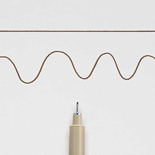 SAKURA PIGMA MICRON 05 FINELINER PEN, 0.45MM LINE WIDTH, PACK OF 2 (Sepia) - color: Sepia
