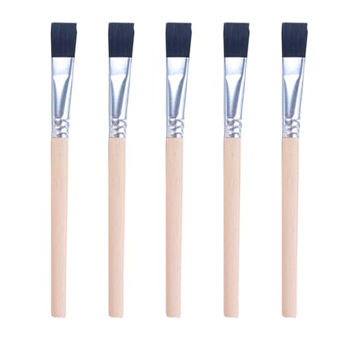 Beautlfultracy 5 Pcs Small Paint Brush Flat Paint Brushes for Small Medium or Larger Paint Job (Black)