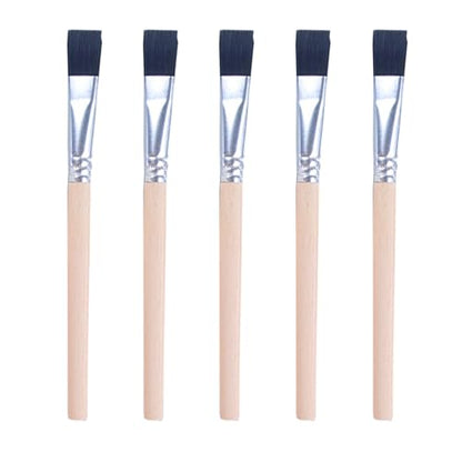 Beautlfultracy 5 Pcs Small Paint Brush Flat Paint Brushes for Small Medium or Larger Paint Job (Black)
