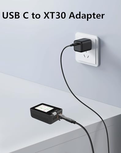 CERRXIAN USB C to XT30 Adapter, Type-C Female Input to XT30 Female Output Power Adapter for RC Lipo Battery Drone -2PCS