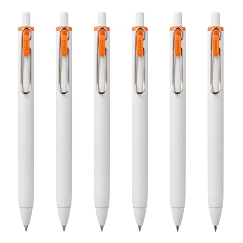 Uni-Ball one Retractable Gel Pens, Micro Point (0.5mm),Orange Ink, 6 Pens - color: Orange, style: Micro