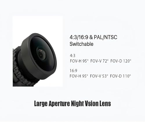 FPV Camera Foxeer Mini Cat 4, 1200TVL Super Starlight Night Vision Camera with 2.1mm Low Light Lens, OSD Menu Remote Control, Global WDR for RC FPV Racing Drone