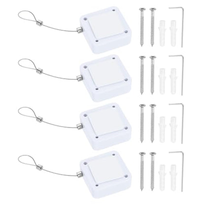 PATIKIL Retractable Remote Control Cable Tether 4.9ft /1.5M, White 4 Set - color: White, size: 4.9ft /1.5m
