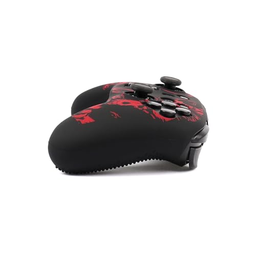 Wolf Controller Skin Cover for NS Switch Pro Controller, RALAN 1 controller skin+4 Customised Thumb Grips Caps Accessories - color: Wolf Black Red
