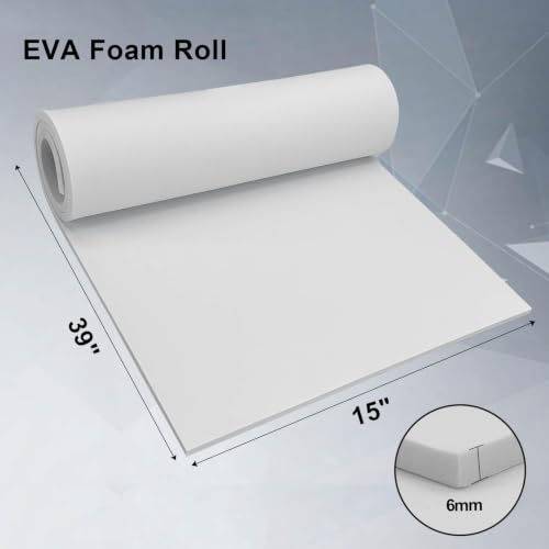 biguphate EVA Foam Roll, 6mm White, 15"x39" High Density Craft Foam - color: WHITE, size: 1 PACK-38x100CM-6MM