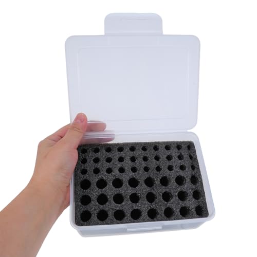 SOIMISS Battery Organizer Box for Aa AAA Batteries Transparent Dustproof Battery Storage Container with Sponge Inserts Multi-Compartment Holder Case for Remote Controls Flashlights Home Office Travel