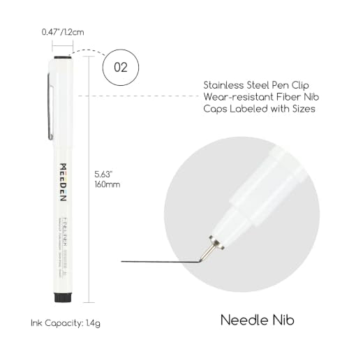MEEDEN Micro Fineliner Drawing Pens: 0.2mm Needle Nib, 6 Pack, Black Ink - style: 0.2mm Needle Nib