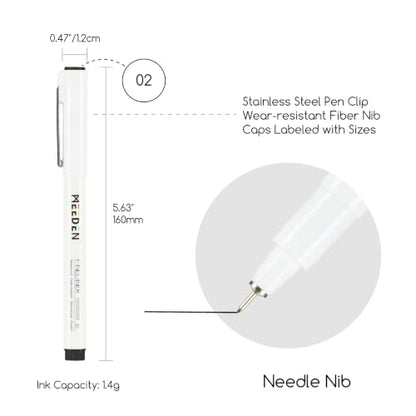 MEEDEN Micro Fineliner Drawing Pens: 0.2mm Needle Nib, 6 Pack, Black Ink - style: 0.2mm Needle Nib