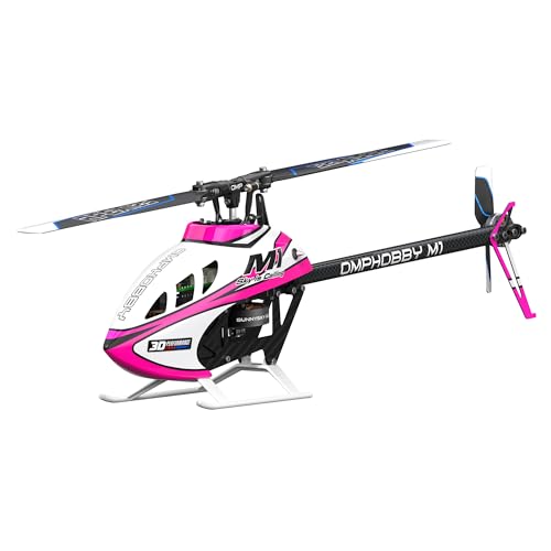 OMPHOBBY M1 V3 PRO 100 Class Size Mini 3D RC Helicopter BNF, 6CH Direct Drive with Built-in ELRS Receiver & OFS3+ Flight Control, Brushless Motor, 2S LiHV Battery No Controller Pink - color: Pink