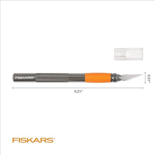 Fiskars 6" Detail Craft Knife, Exacto Hobby Utility Knife, Durable Aluminum
