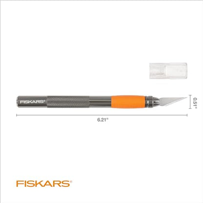 Fiskars 6" Detail Craft Knife, Exacto Hobby Utility Knife, Durable Aluminum