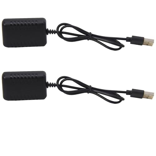 Blomiky 2 Pack 11.1V 2000mA XH-4P Plug USB Charge Cable for 3S Lipo Battery /11.1V 2A USB 2