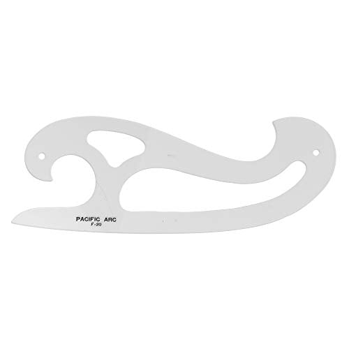 Pacific Arc Professional French Curves, Acrylic, Plain Edge, 11 Inches - size: F-20