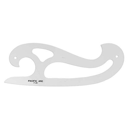 Pacific Arc Professional French Curves, Acrylic, Plain Edge, 11 Inches - size: F-20
