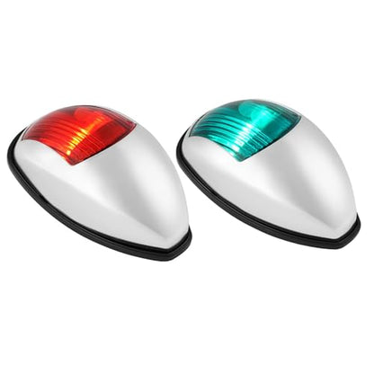 SEAFLO 03 Series Red & Green Vertical Mount LED Navigation Lights - 10-30V, 2W, 2NM Visibility, USCG Approved for Boats Up to 65 FT, CE & RoHS Certified, Chrome, 4-Year Warranty(Starboard and Port) - color: Chrome